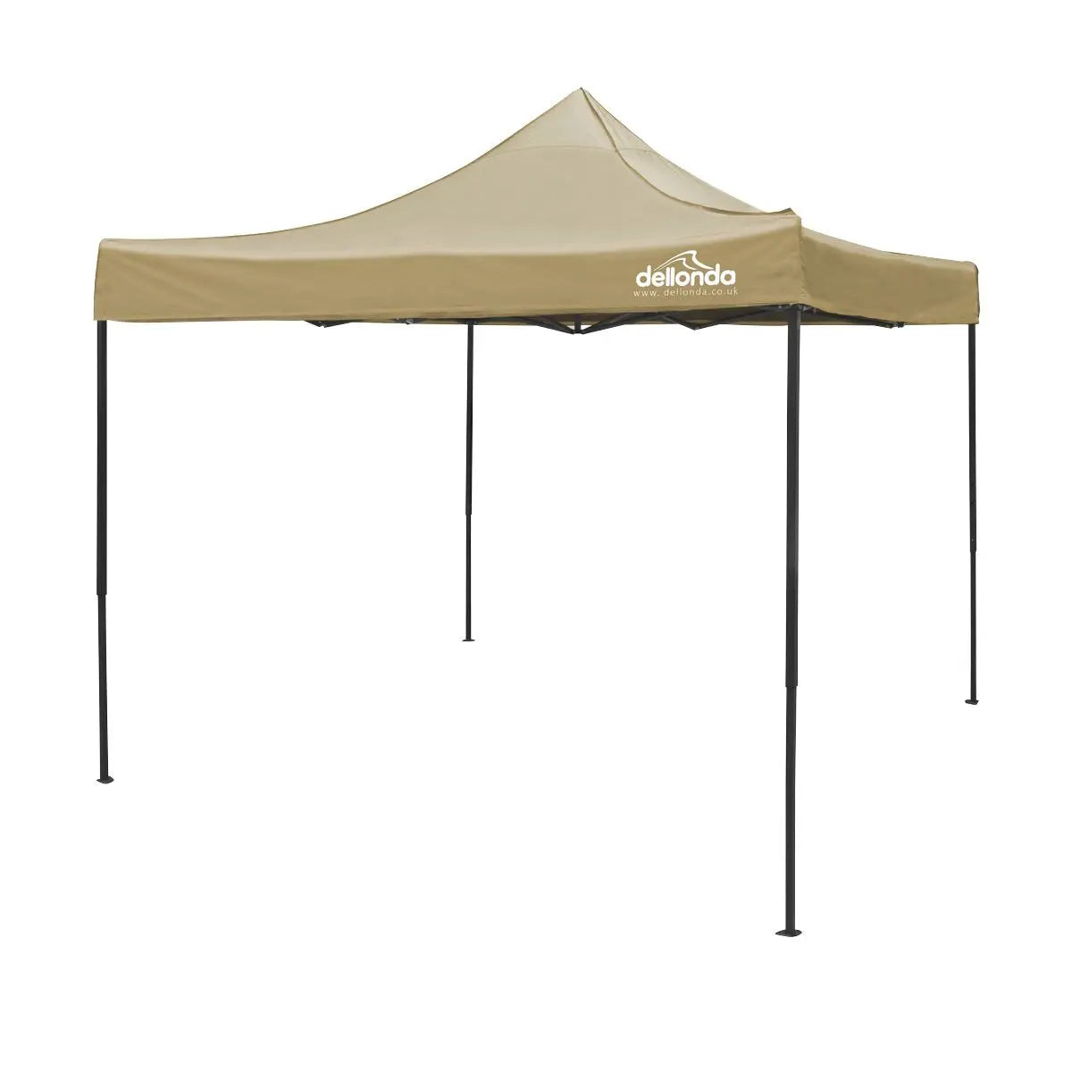 Dellonda Premium 3 x 3m Pop-Up Gazebo, PVC Coated, Water Resistant Fabric, Supplied with Carry Bag, Rope, Stakes & Weight Bags - Beige Canopy  White Rose Tools