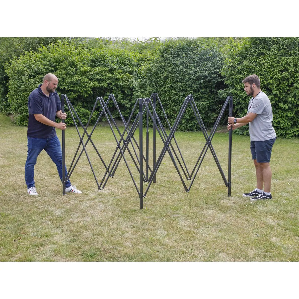 Dellonda Premium 3 x 3m Pop-Up Gazebo, PVC Coated, Water Resistant Fabric, Supplied with Carry Bag, Rope, Stakes & Weight Bags - Beige Canopy  White Rose Tools