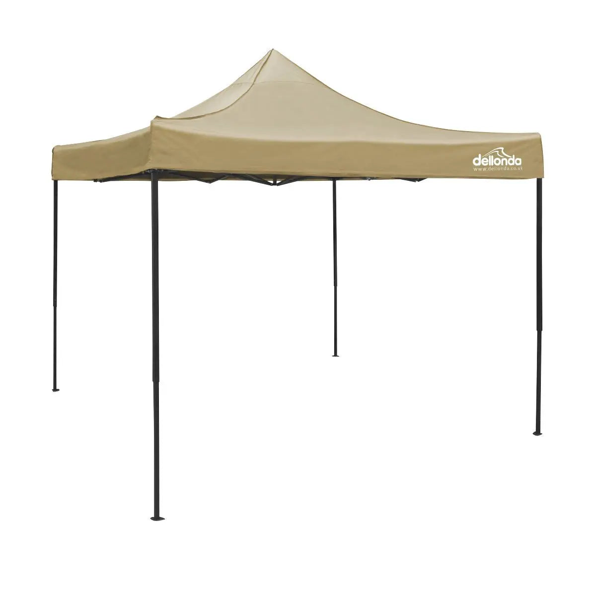 Dellonda Premium 3 x 3m Pop-Up Gazebo, PVC Coated, Water Resistant Fabric, Supplied with Carry Bag, Rope, Stakes & Weight Bags - Beige Canopy  White Rose Tools