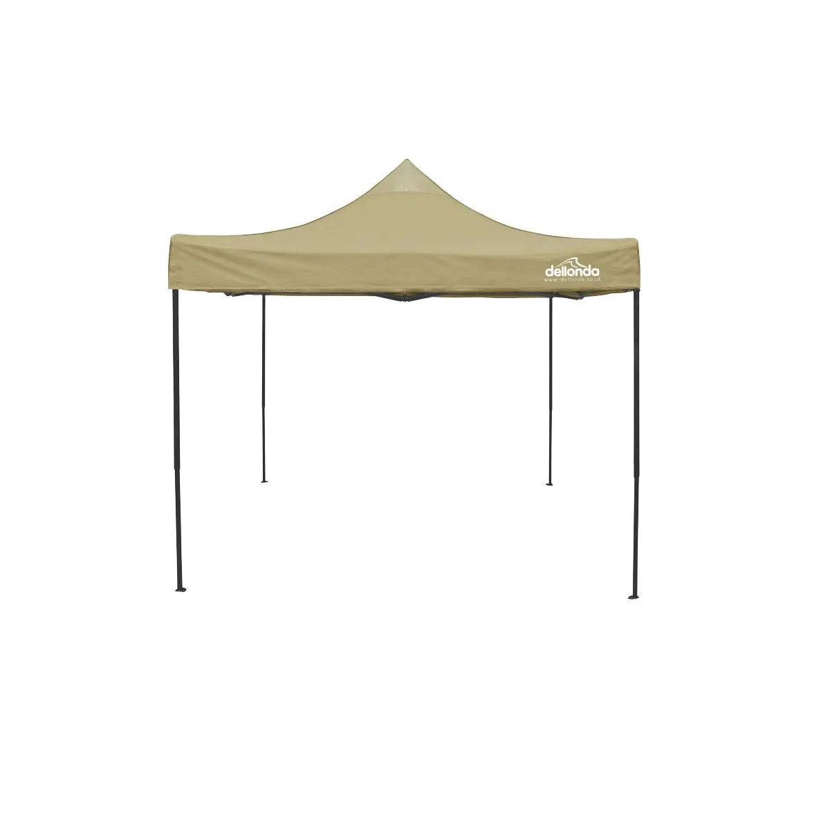 Dellonda Premium 3 x 3m Pop-Up Gazebo, PVC Coated, Water Resistant Fabric, Supplied with Carry Bag, Rope, Stakes & Weight Bags - Beige Canopy  White Rose Tools