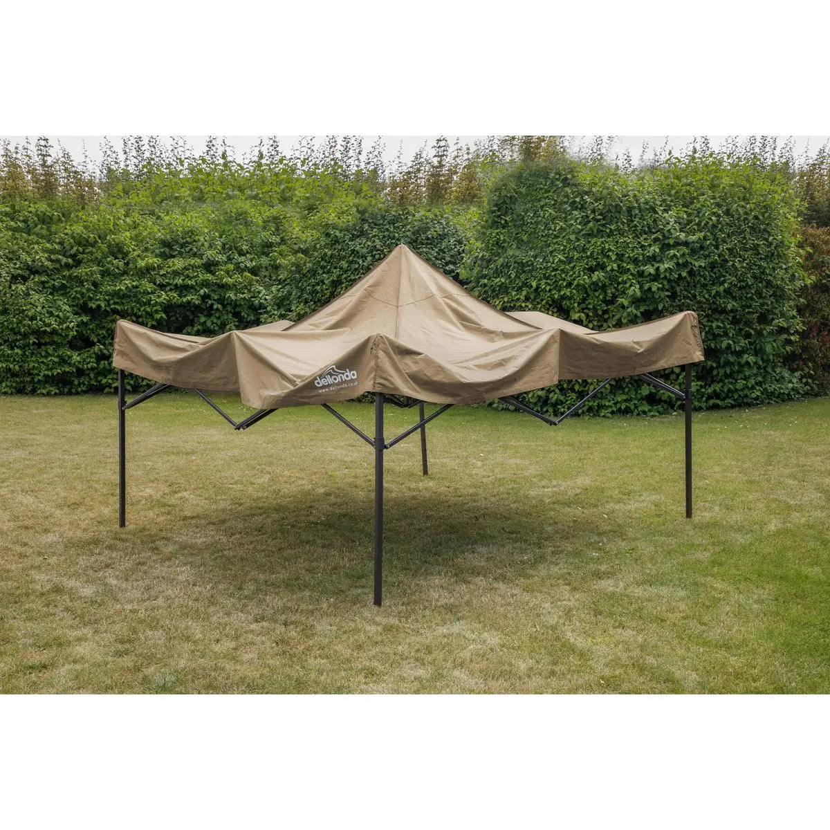 Dellonda Premium 3 x 3m Pop-Up Gazebo, PVC Coated, Water Resistant Fabric, Supplied with Carry Bag, Rope, Stakes & Weight Bags - Beige Canopy  White Rose Tools