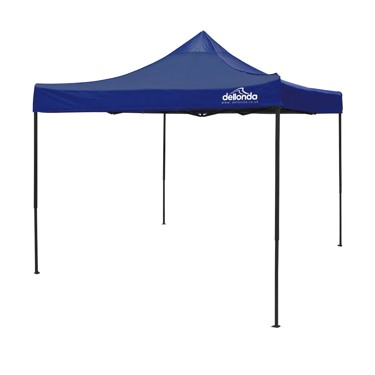 Dellonda Premium 3 x 3m Pop-Up Gazebo, PVC Coated, Water Resistant Fabric, Supplied with Carry Bag, Rope, Stakes & Weight Bags - Blue Canopy  White Rose Tools
