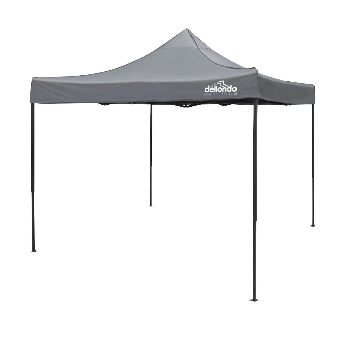 Dellonda Premium 3 x 3m Pop-Up Gazebo, PVC Coated, Water Resistant Fabric, Supplied with Carry Bag, Rope, Stakes & Weight Bags - Grey Canopy  White Rose Tools