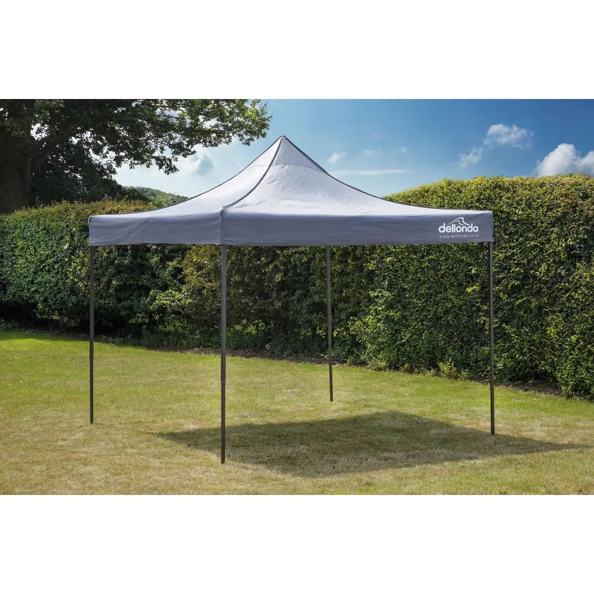 Dellonda Premium 3 x 3m Pop-Up Gazebo, PVC Coated, Water Resistant Fabric, Supplied with Carry Bag, Rope, Stakes & Weight Bags - Grey Canopy  White Rose Tools