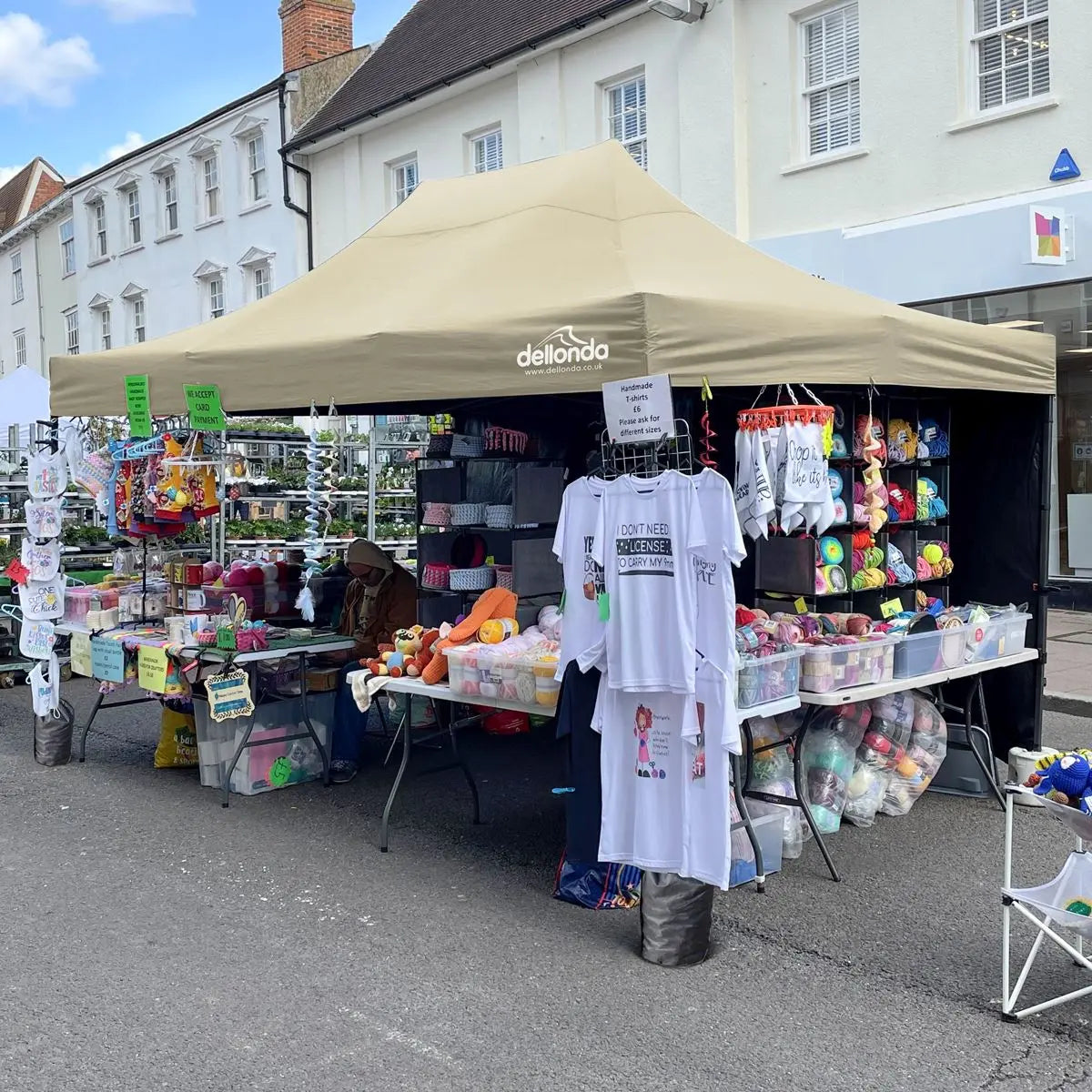 Dellonda Premium 3 x 4.5m Pop-Up Gazebo, Heavy Duty, PVC Coated, Water Resistant Fabric, Supplied with Carry Bag, Rope, Stakes & Weight Bags - Beige Canopy White Rose Tools