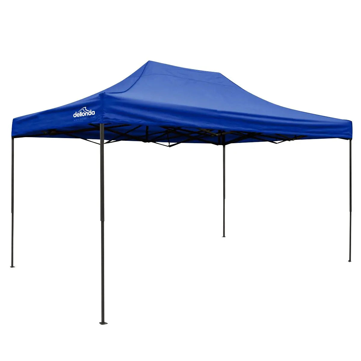 Dellonda Premium 3 x 4.5m Pop-Up Gazebo, Heavy Duty, PVC Coated, Water Resistant Fabric, Supplied with Carry Bag, Rope, Stakes & Weight Bags - Blue Canopy  White Rose Tools