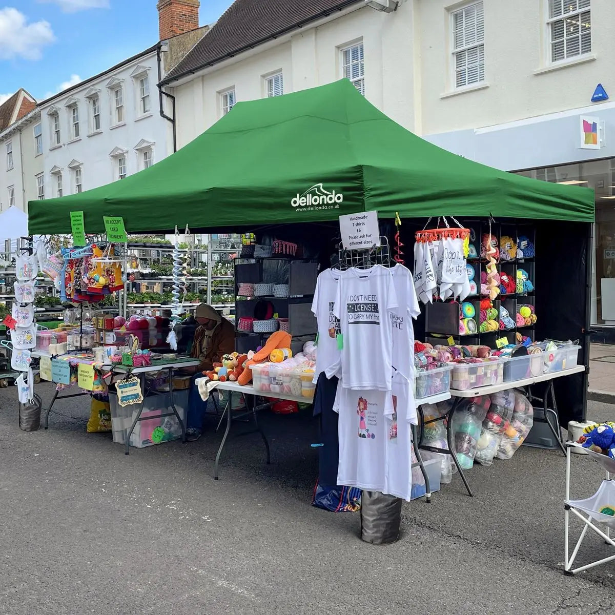 Dellonda Premium 3 x 4.5m Pop-Up Gazebo, Heavy Duty, PVC Coated, Water Resistant Fabric, Supplied with Carry Bag, Rope, Stakes & Weight Bags - Dark Green Canopy  White Rose Tools