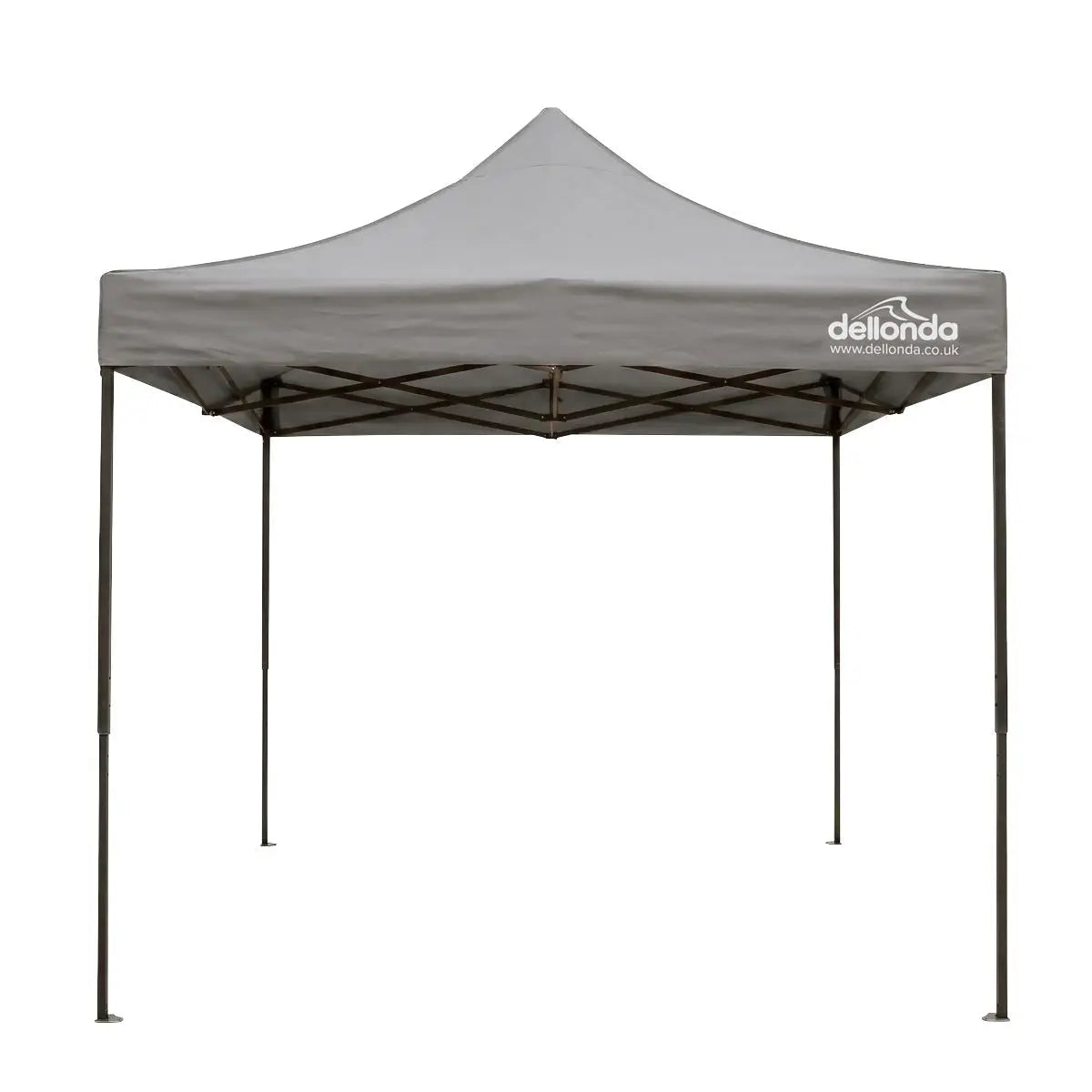 Dellonda Premium 3 x 4.5m Pop-Up Gazebo, Heavy Duty, PVC Coated, Water-Resistant Fabric, Supplied with Carry Bag, Rope, Stakes & Weight Bags - Grey Canopy White Rose Tools