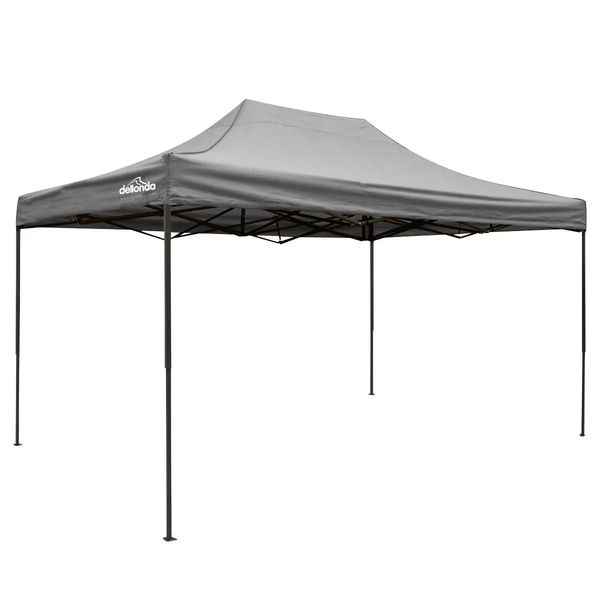 Dellonda Premium 3 x 4.5m Pop-Up Gazebo, Heavy Duty, PVC Coated, Water Resistant Fabric, Supplied with Carry Bag, Rope, Stakes & Weight Bags - Grey Canopy  White Rose Tools