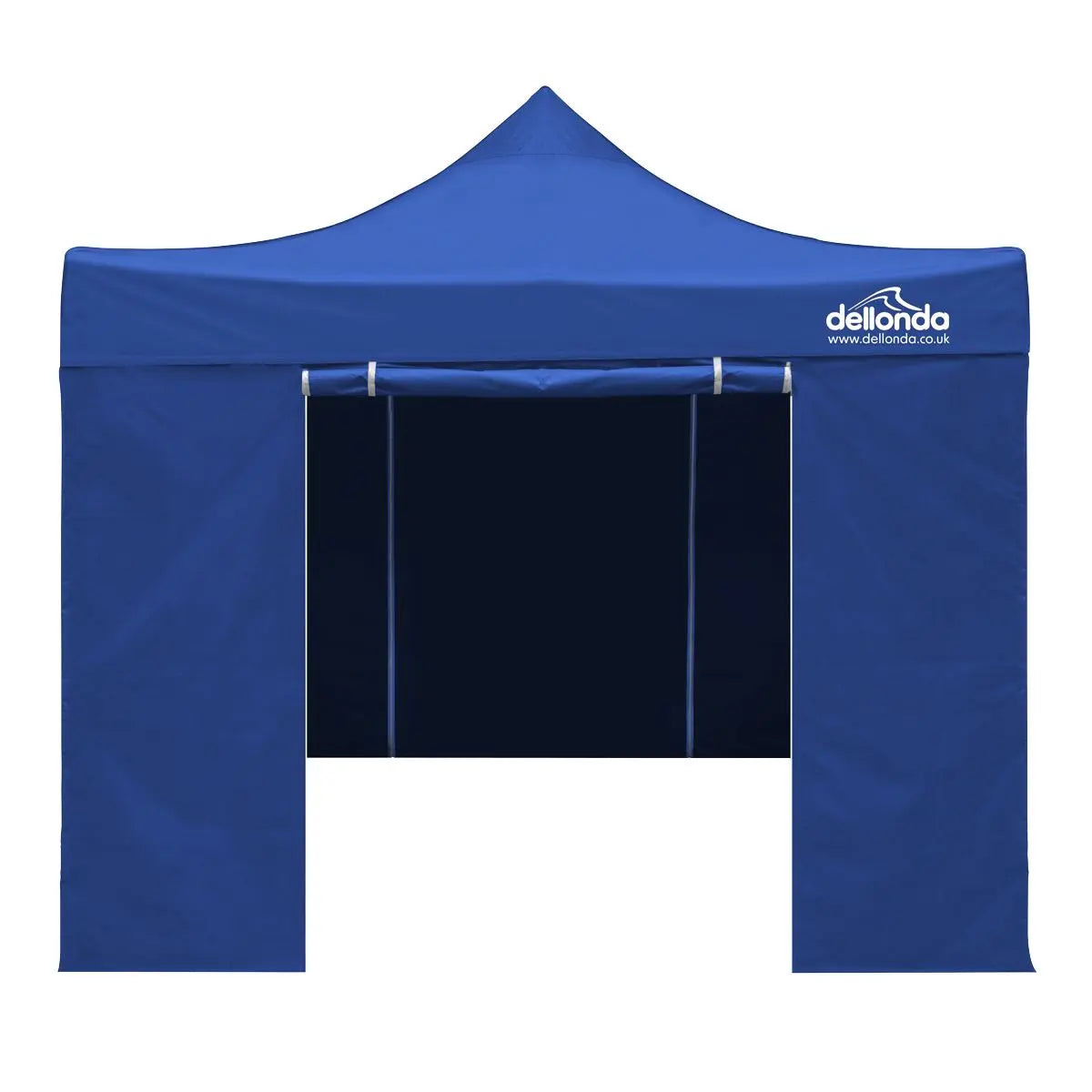 Dellonda Premium 3x3m Pop-Up Gazebo & Side Walls, PVC Coated, Water Resistant Fabric with Carry Bag, Rope, Stakes & Weight Bags - Blue White Rose Tools