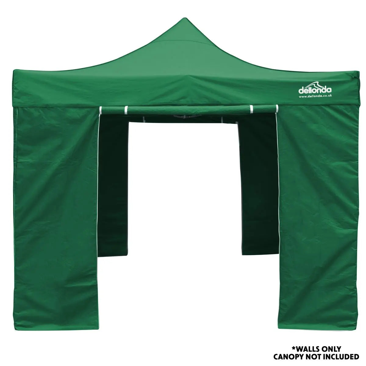 Dellonda Premium Gazebo/Marquee Side Walls/Doors/Windows, Fits 3 x 3m Models - Dark Green  White Rose Tools