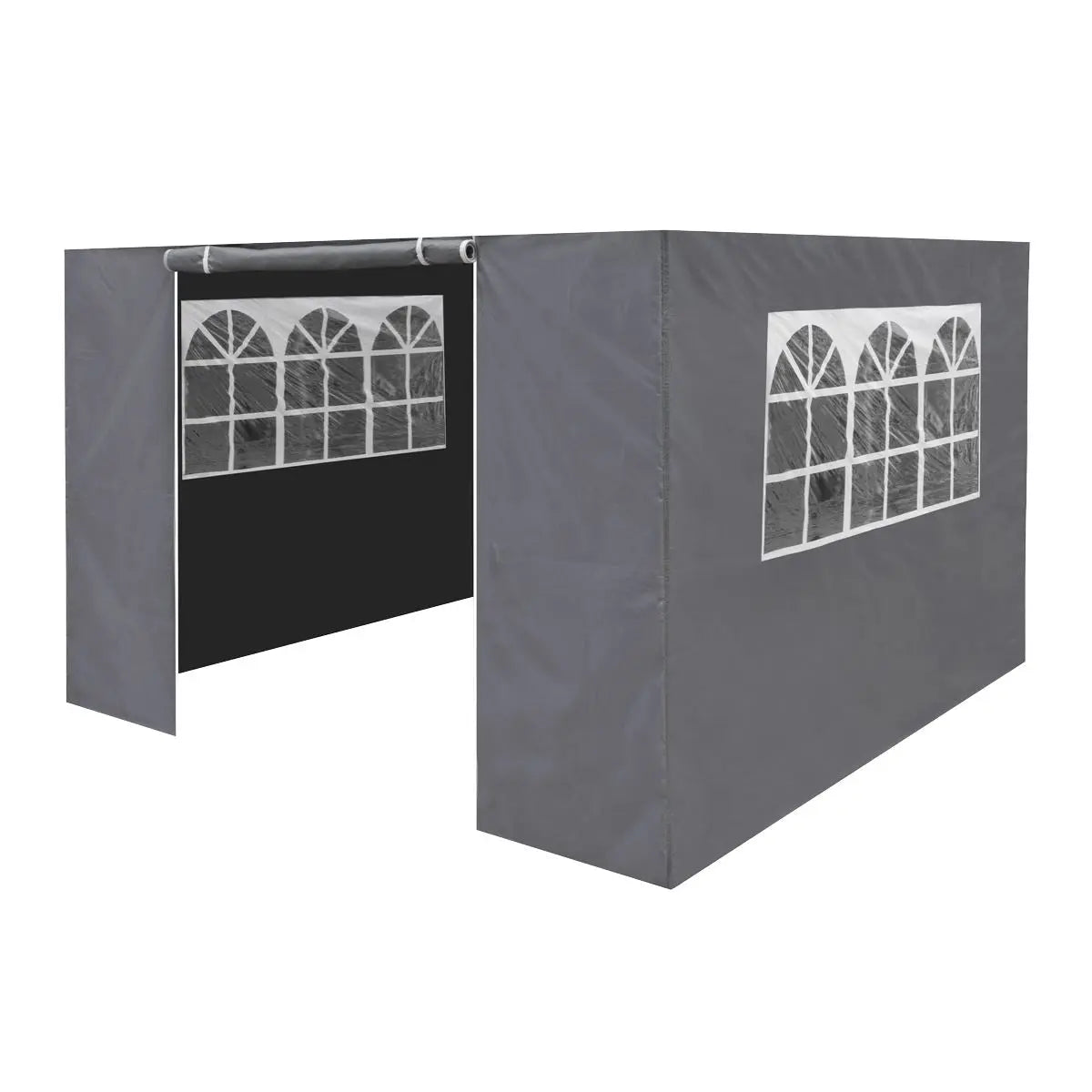 Dellonda Premium Gazebo/Marquee Side Walls/Doors/Windows, Fits 3 x 3m Models - Grey White Rose Tools