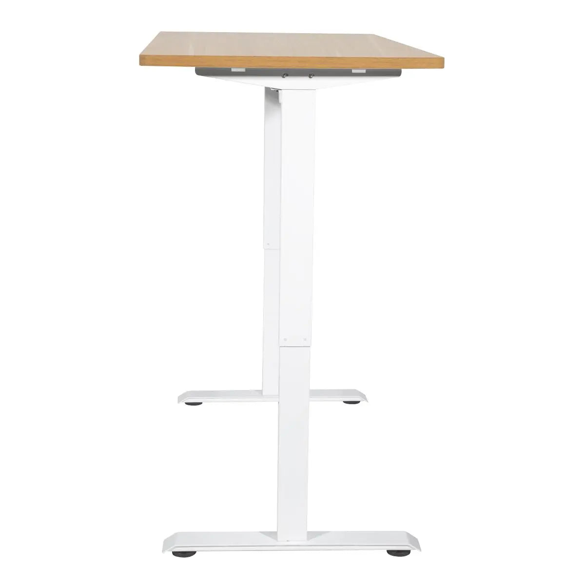 Dellonda Single Motor Height-Adjustable Electric Sit & Stand Desk with Oak Desktop & White Frame White Rose Tools