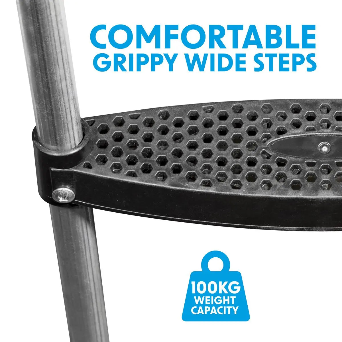Dellonda Trampoline Ladder 2-Step 76cm for DL66 (6ft), DL67 (8ft), DL68 (10ft) White Rose Tools