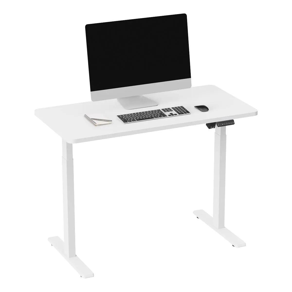 Dellonda White Electric Adjustable Office Standing Desk, Quiet & Fast 1200x600mm White Rose Tools