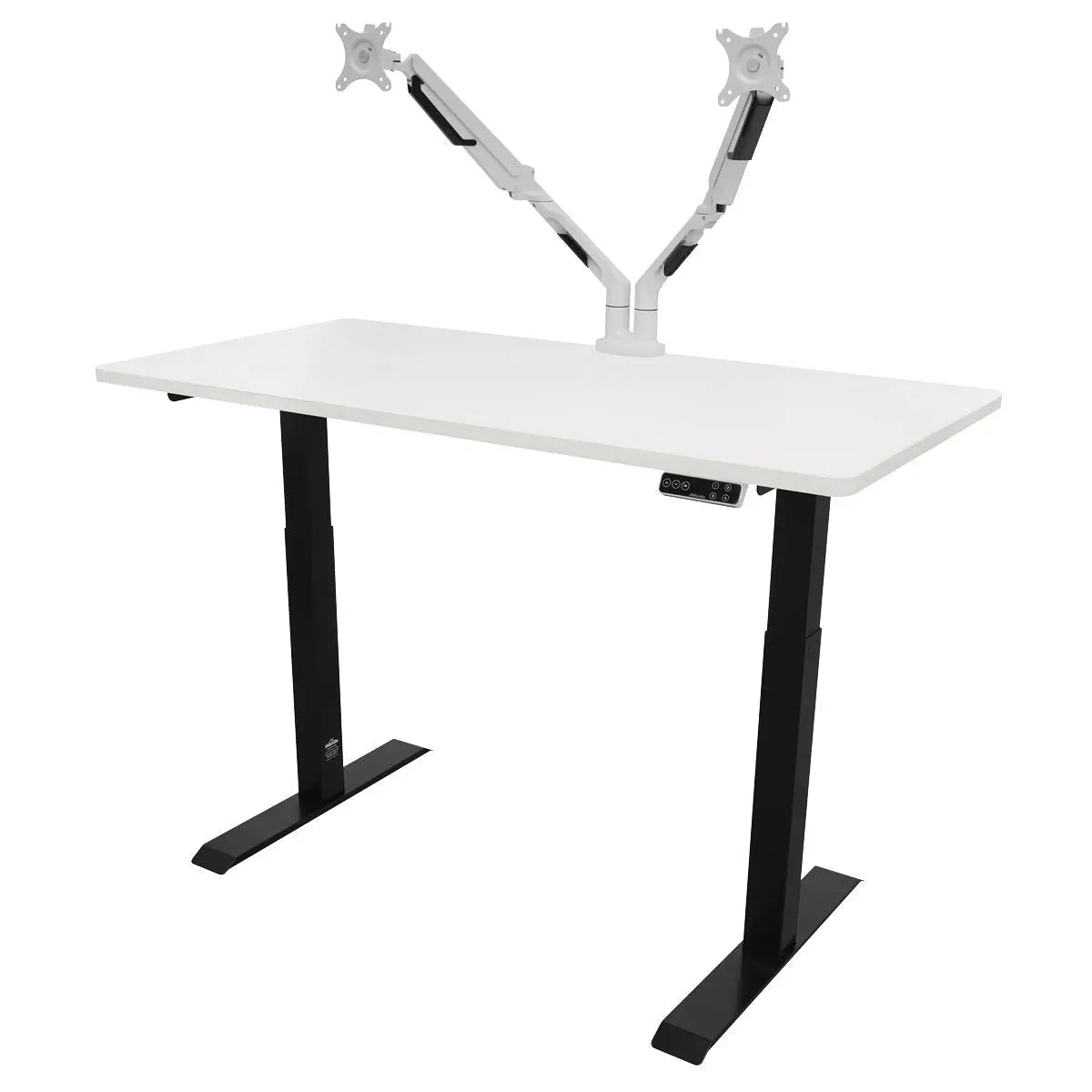 Dellonda White Electric Height Adjustable Standing Desk, 1400 x 700mm Dual Motor 100kg White Rose Tools