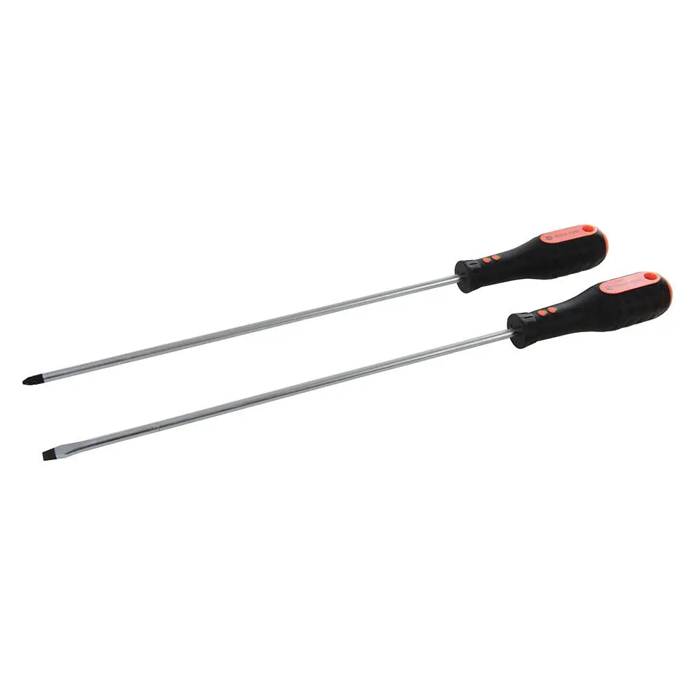 Dickie Dyer 2pc Long Reach S2 Screwdriver Set PZ2 & SL6.5 x 300mm Pozi Slotted