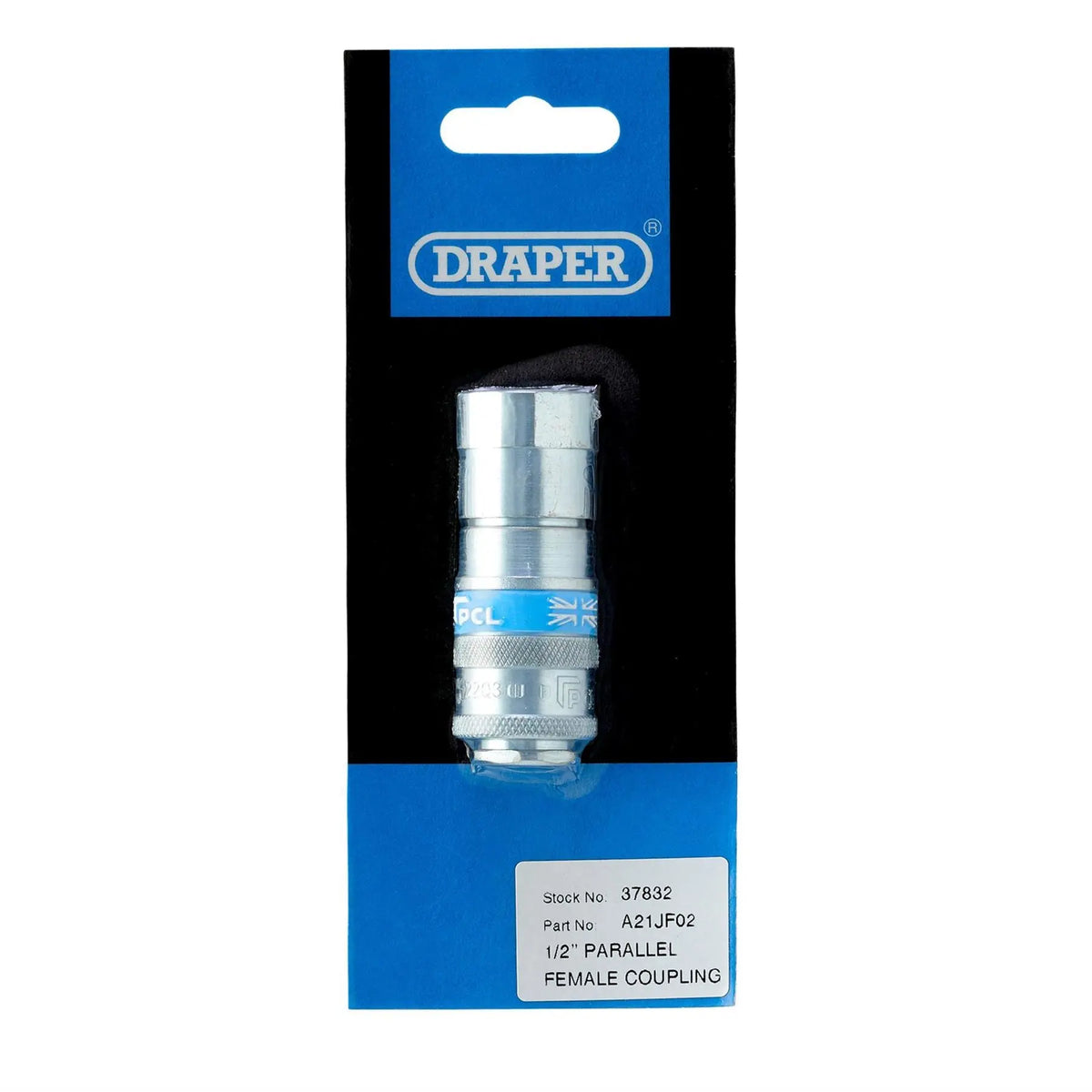 Draper 1/2" Female Thread PCL Parallel Airflow Coupling 37832 White Rose Tools