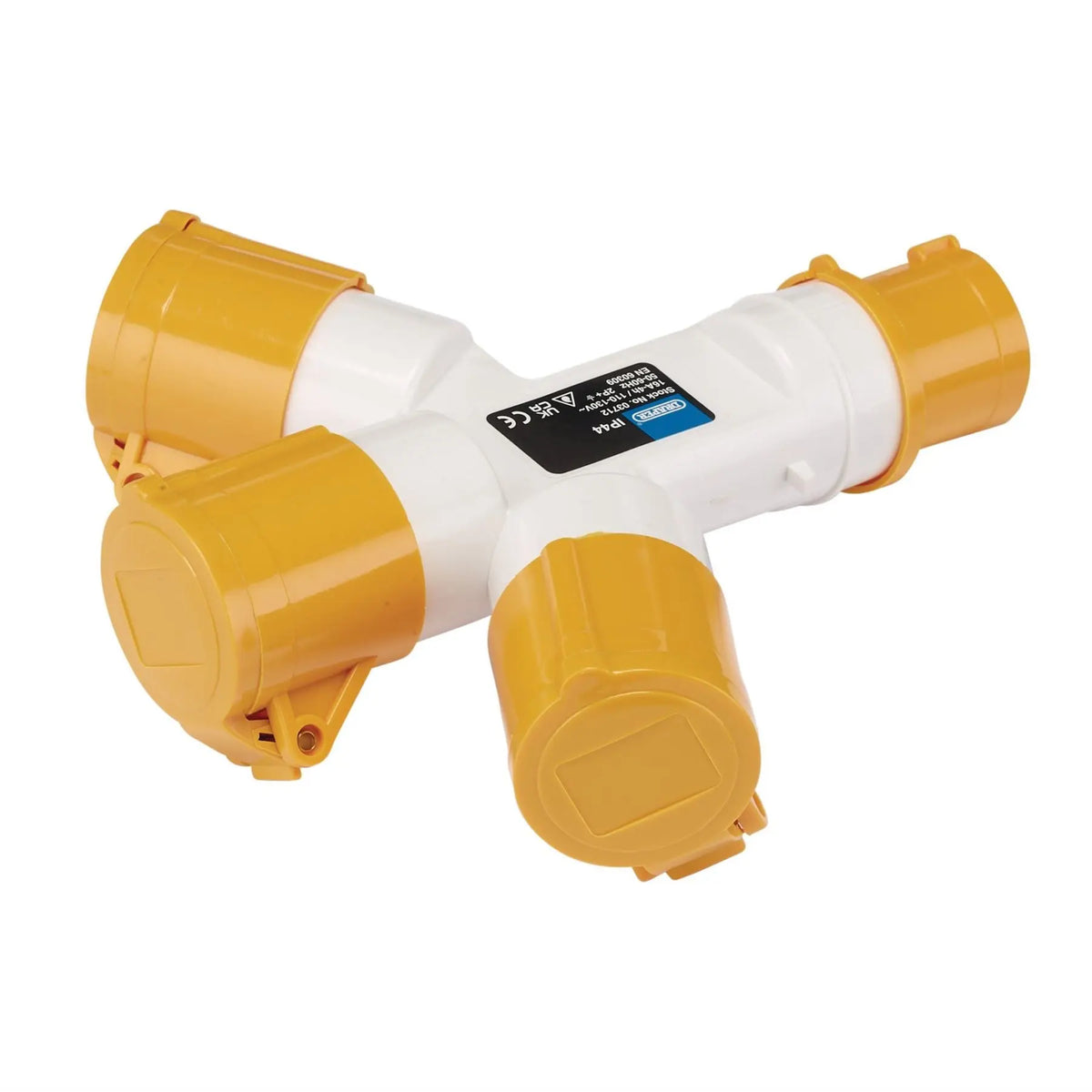 Draper 110V 3-Way Splitter 16A 03712 White Rose Tools