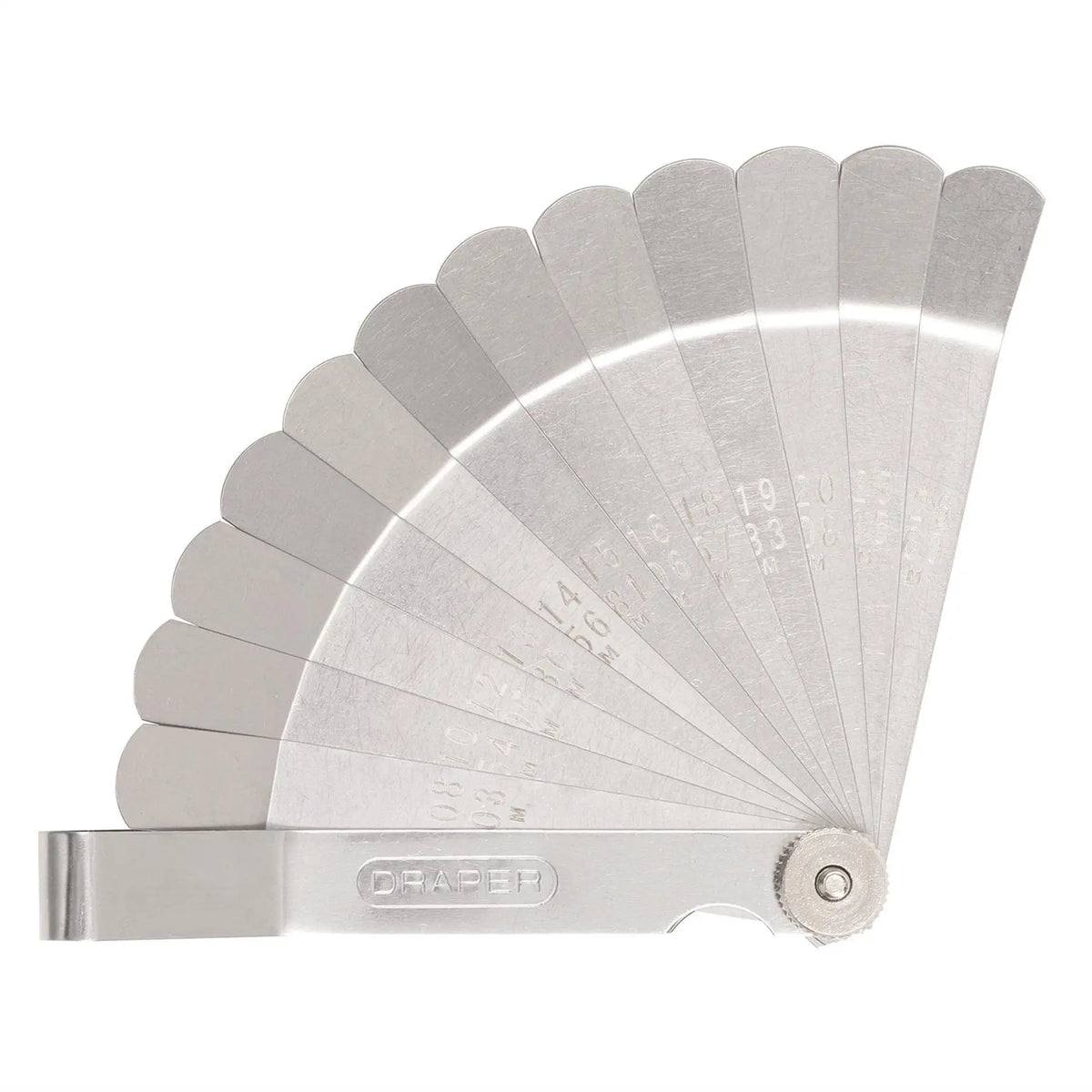 Draper 12 Blade Metric and Imperial Angled Tappet Gauge 51729 White Rose Tools