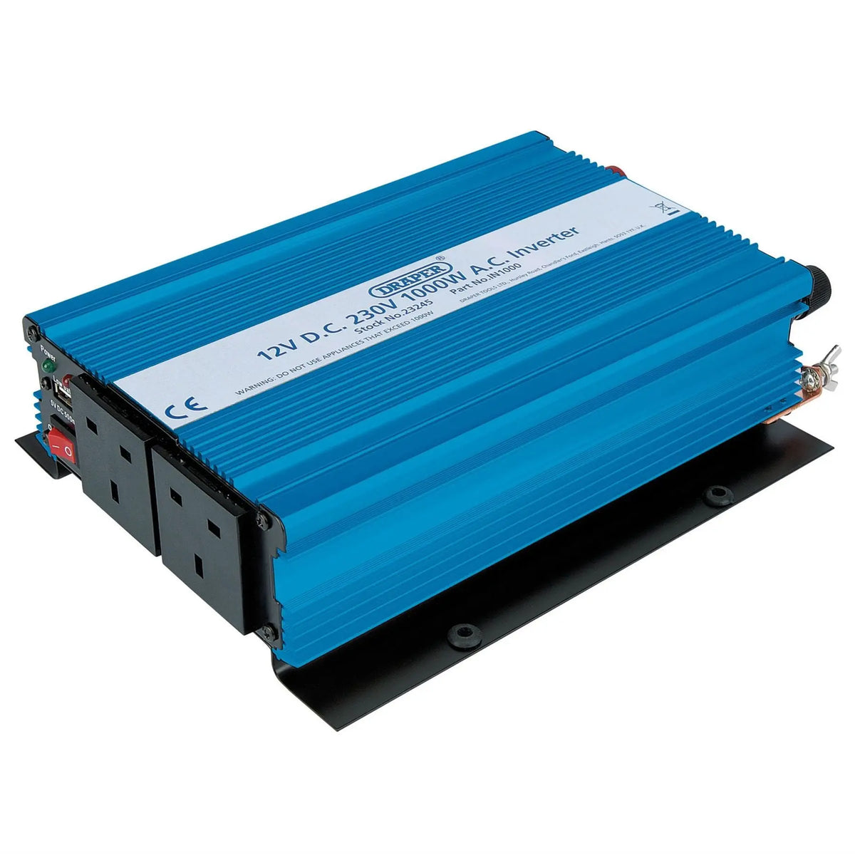Draper 12V DC-AC Inverter 1000W 23245 White Rose Tools