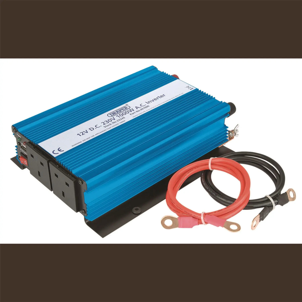 Draper 12V DC-AC Inverter 1000W 23245 White Rose Tools