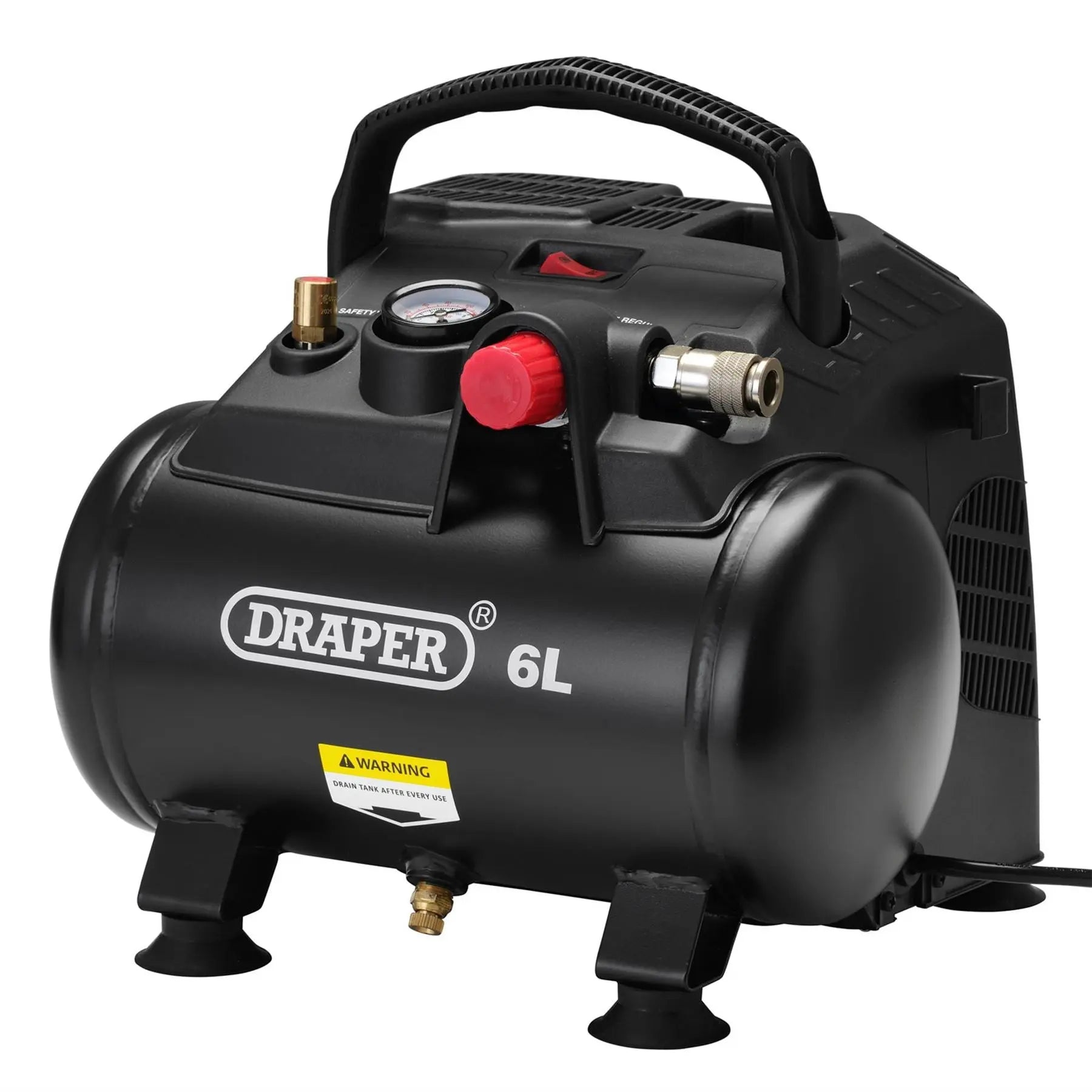 Draper 230V 6L Oil-Free Air Compressor 1.2kW/1.5hp 02115 White Rose Tools