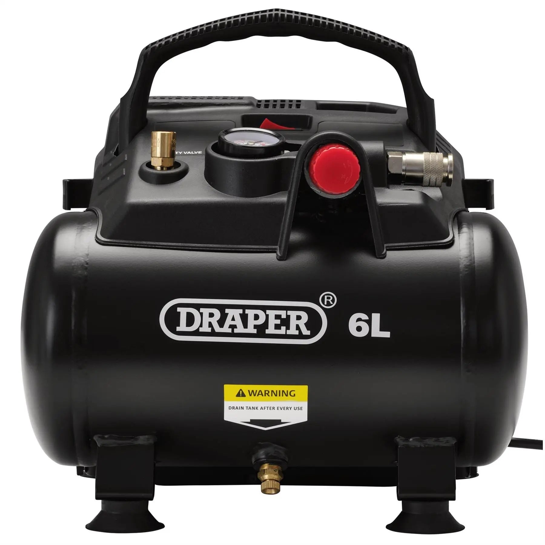 Draper 230V 6L Oil-Free Air Compressor 1.2kW/1.5hp 02115 White Rose Tools