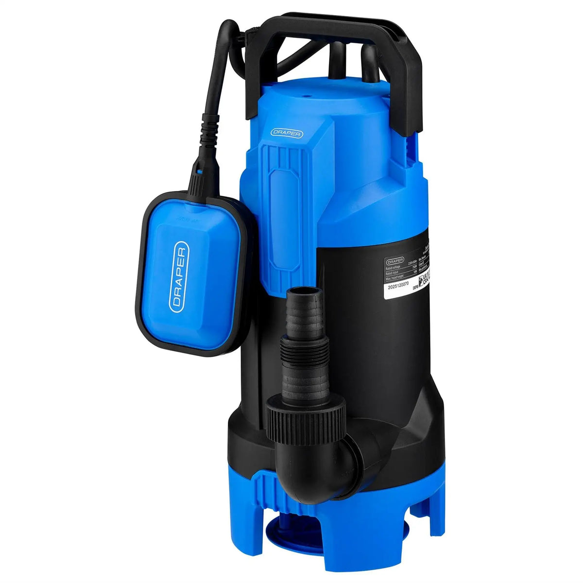 Draper 230V Submersible Dirty Water Pump with Float Switch 330L/min 750W 27478 White Rose Tools