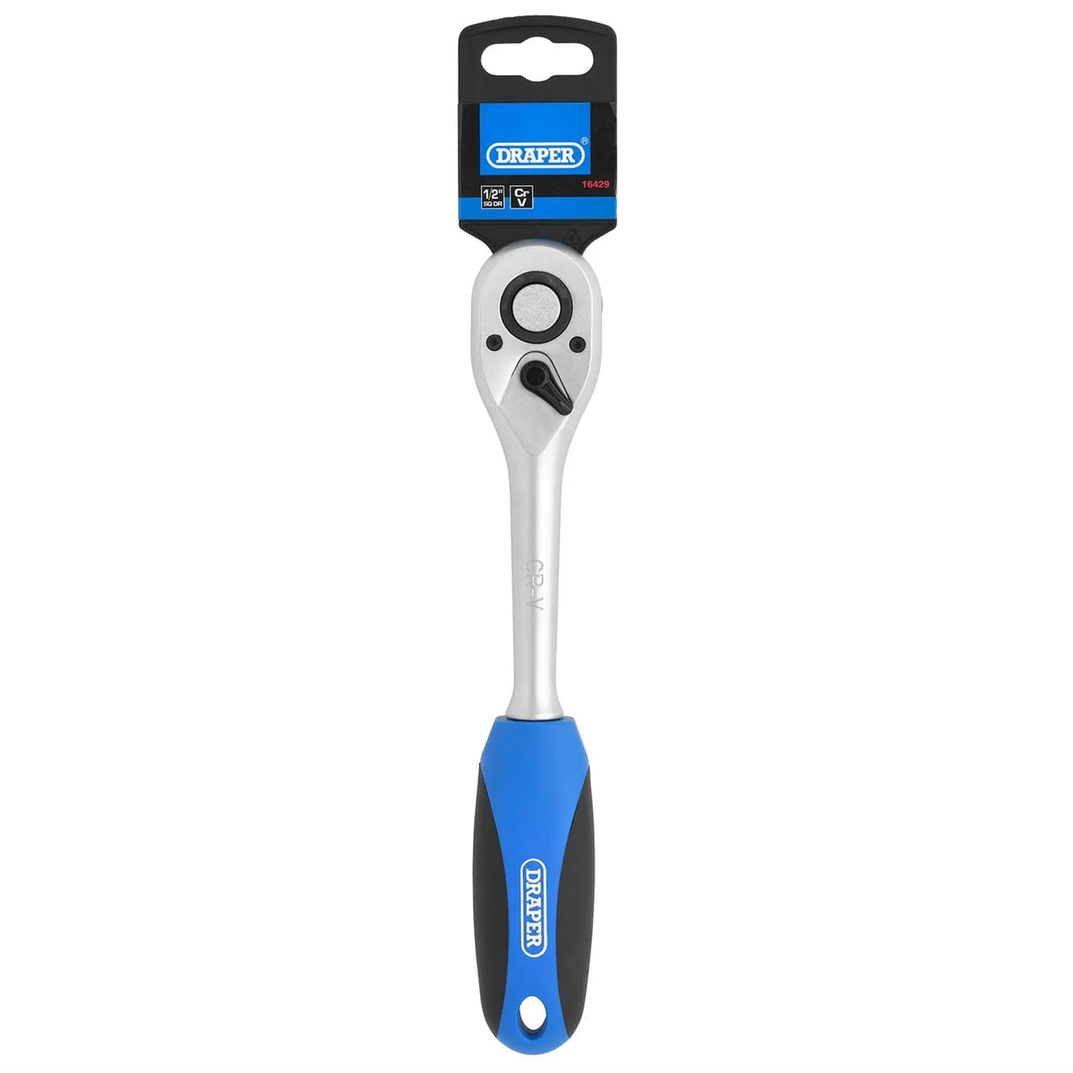 Draper 72 Tooth Reversible Soft Grip Ratchets 1/2" Sq. Dr. 16429 White Rose Tools