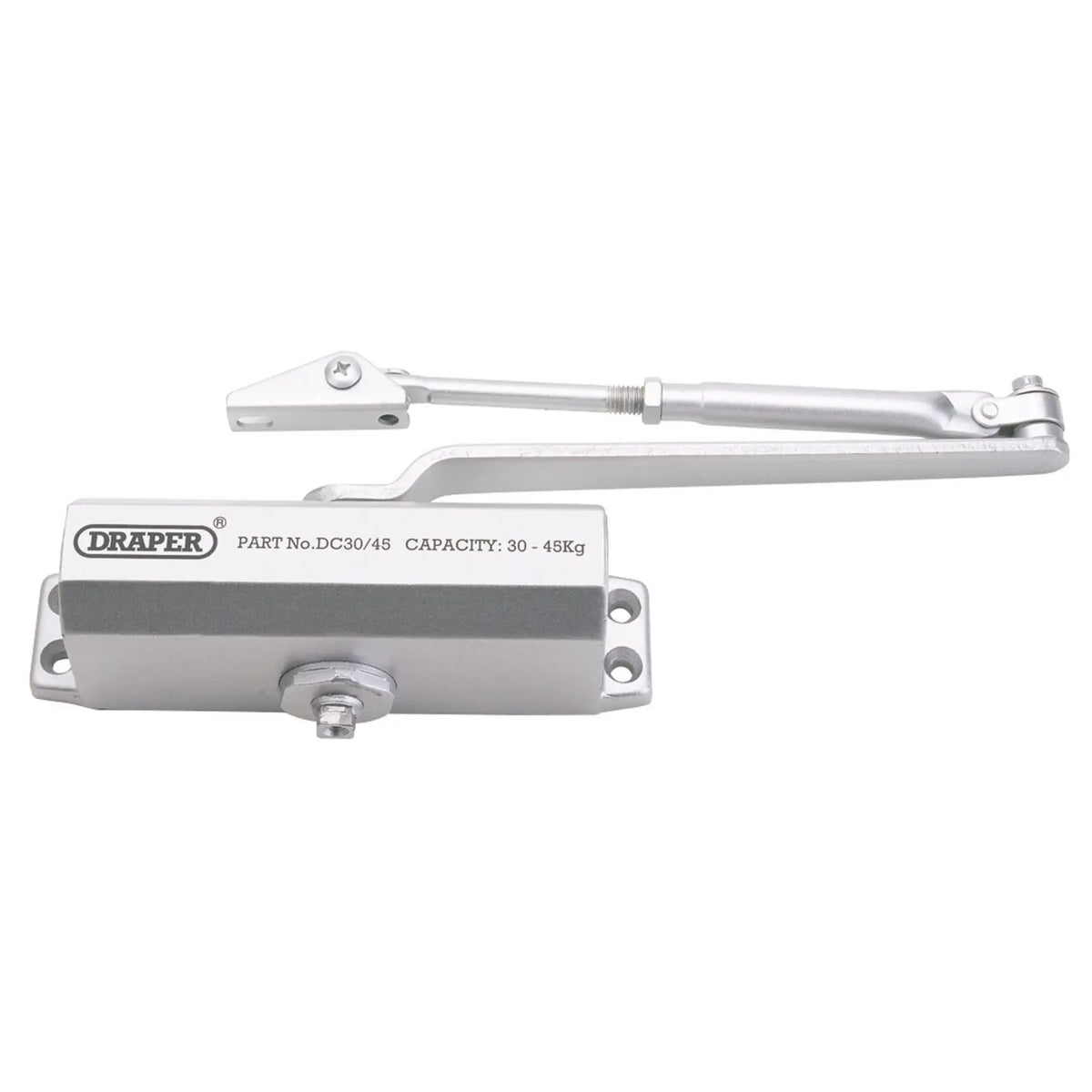 Draper Adjustable Automatic Door Closer for Doors Between 25kg and 45kg 62893 White Rose Tools