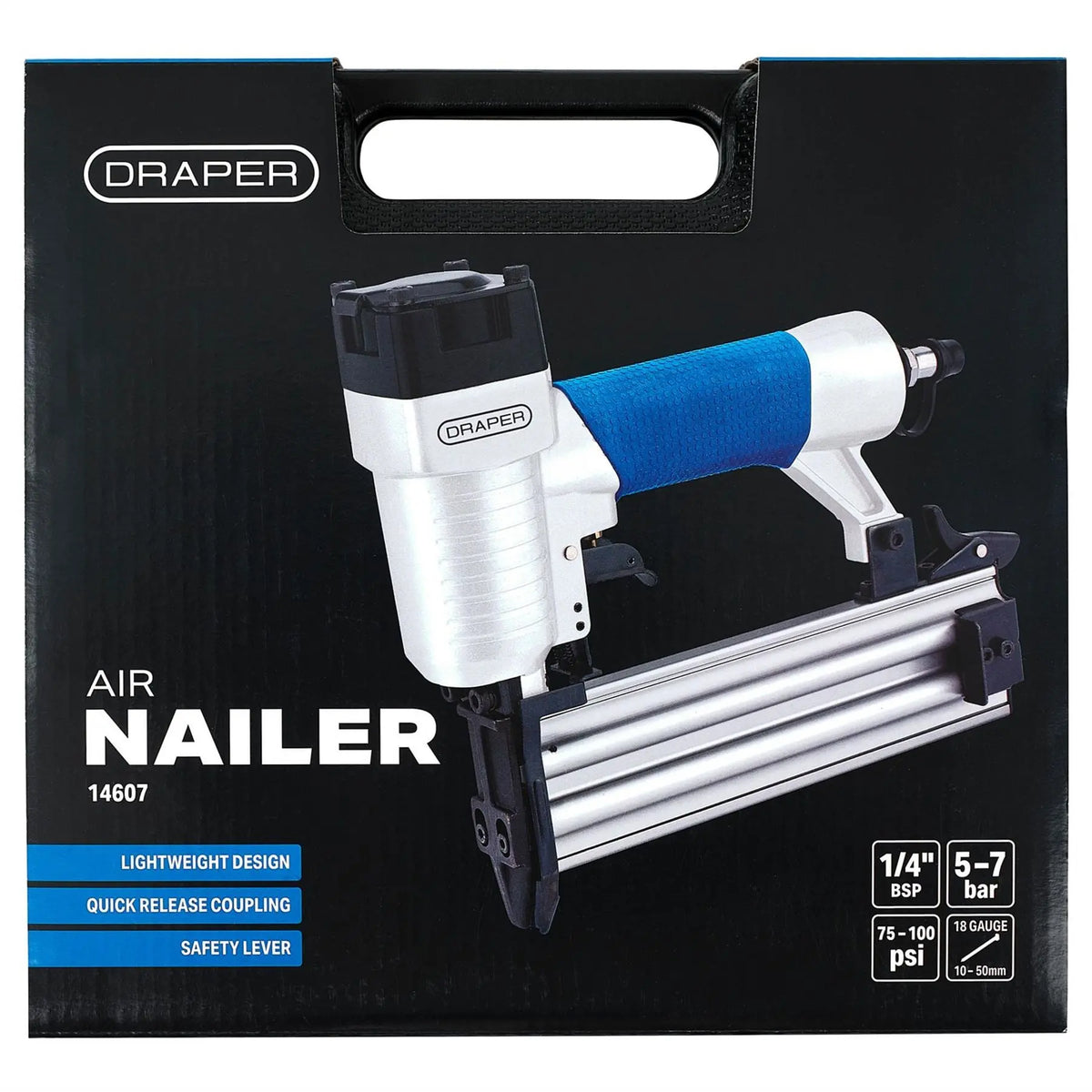 Draper Air Nailer 10 - 50mm 14607 White Rose Tools