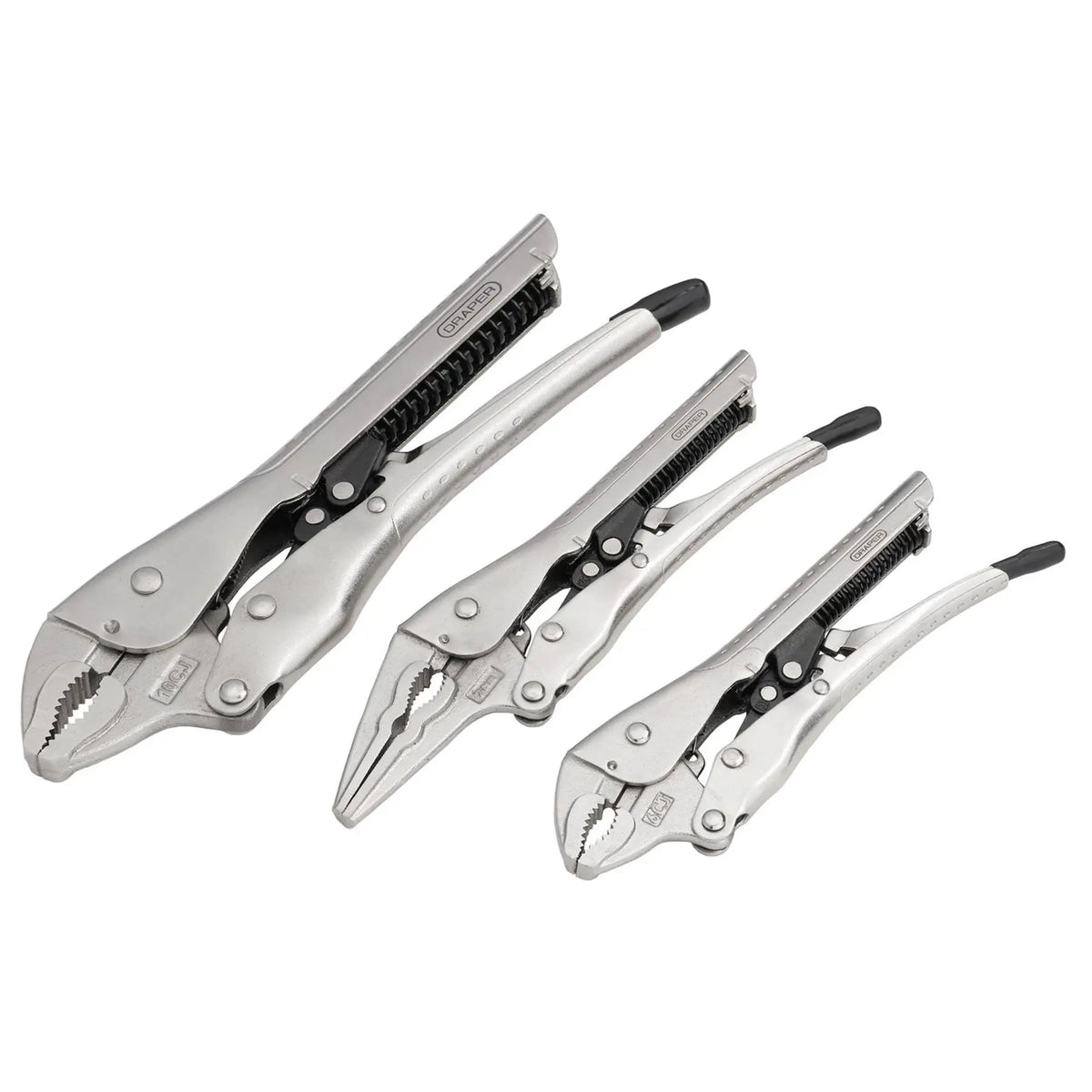 Draper Auto Locking Pliers Set (3 Piece) 07103 White Rose Tools