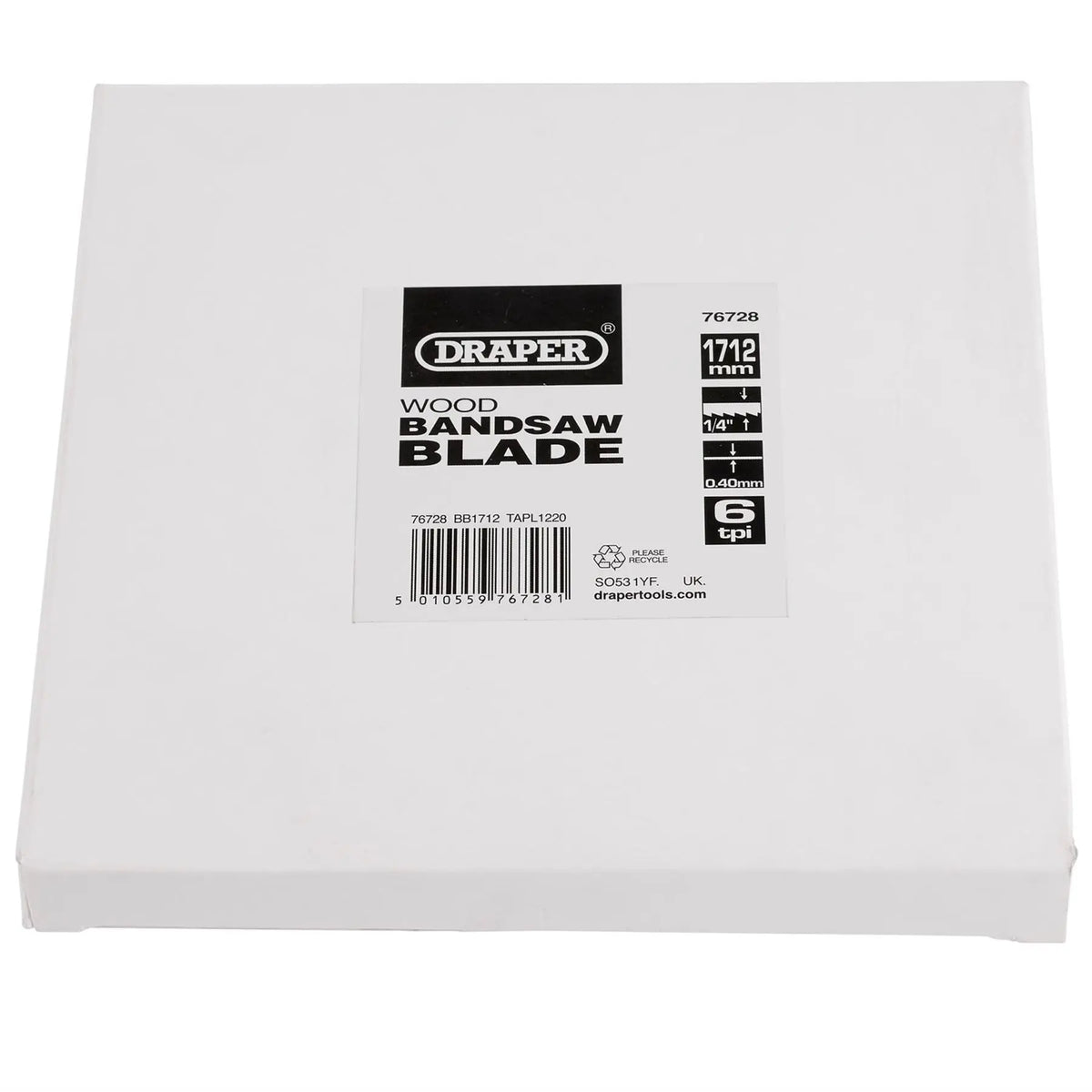 Draper Bandsaw Blade 1712mm x 1/4" 6 skip 76728 White Rose Tools