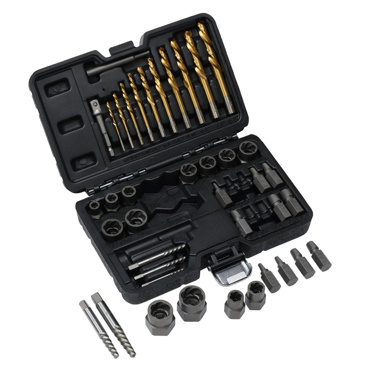 Draper Bolt Nut Stud Screw Extractor Set (40 Piece) 07120 White Rose Tools