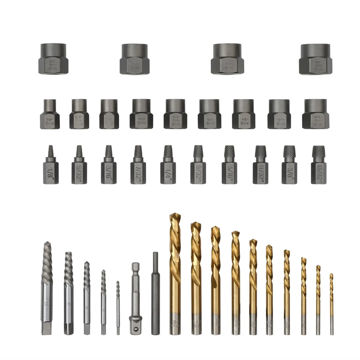 Draper Bolt Nut Stud Screw Extractor Set (40 Piece) 07120 White Rose Tools