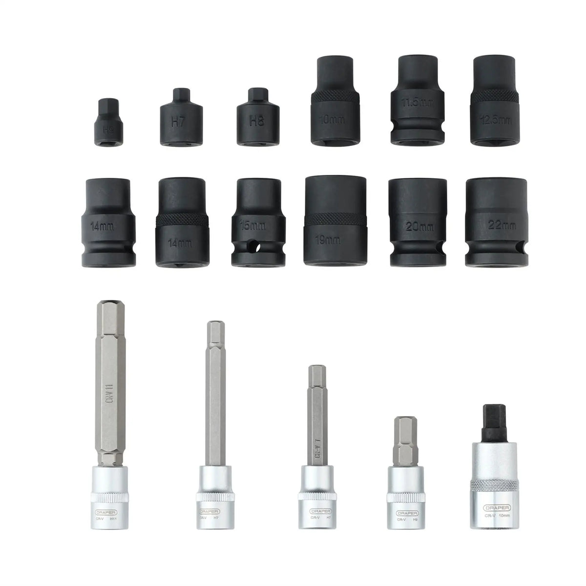 Draper Brake Caliper Socket and Bit Set (17 Piece) 07114 White Rose Tools