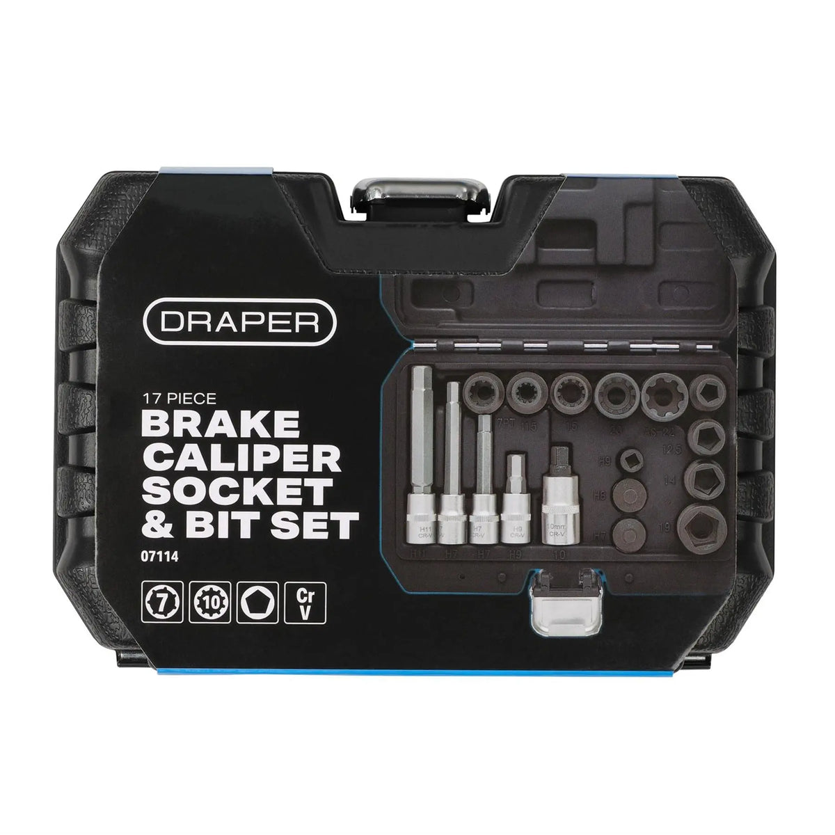 Draper Brake Caliper Socket and Bit Set (17 Piece) 07114 White Rose Tools