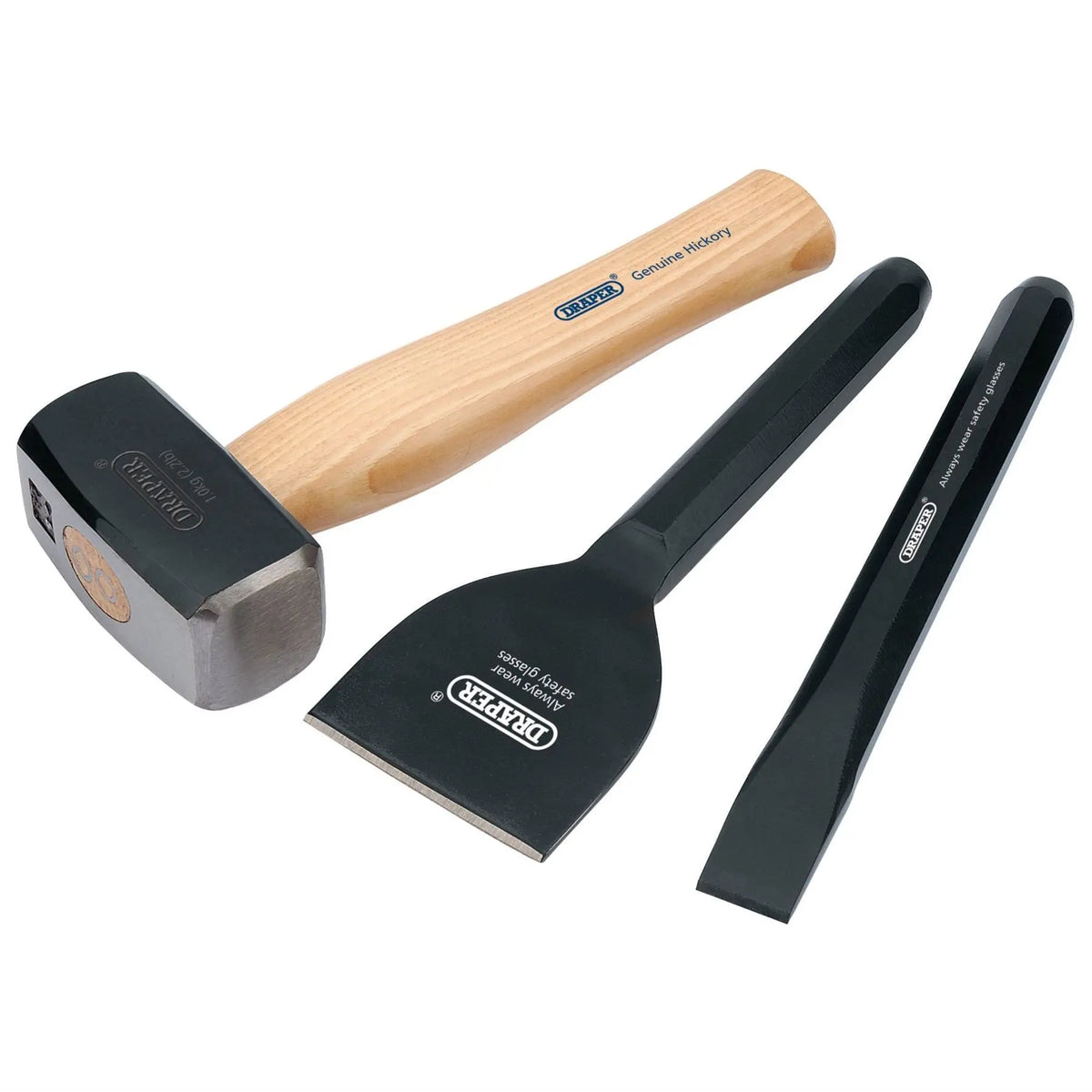 Draper Builders Kit with Hickory Handle (3 Piece) 26120 White Rose Tools