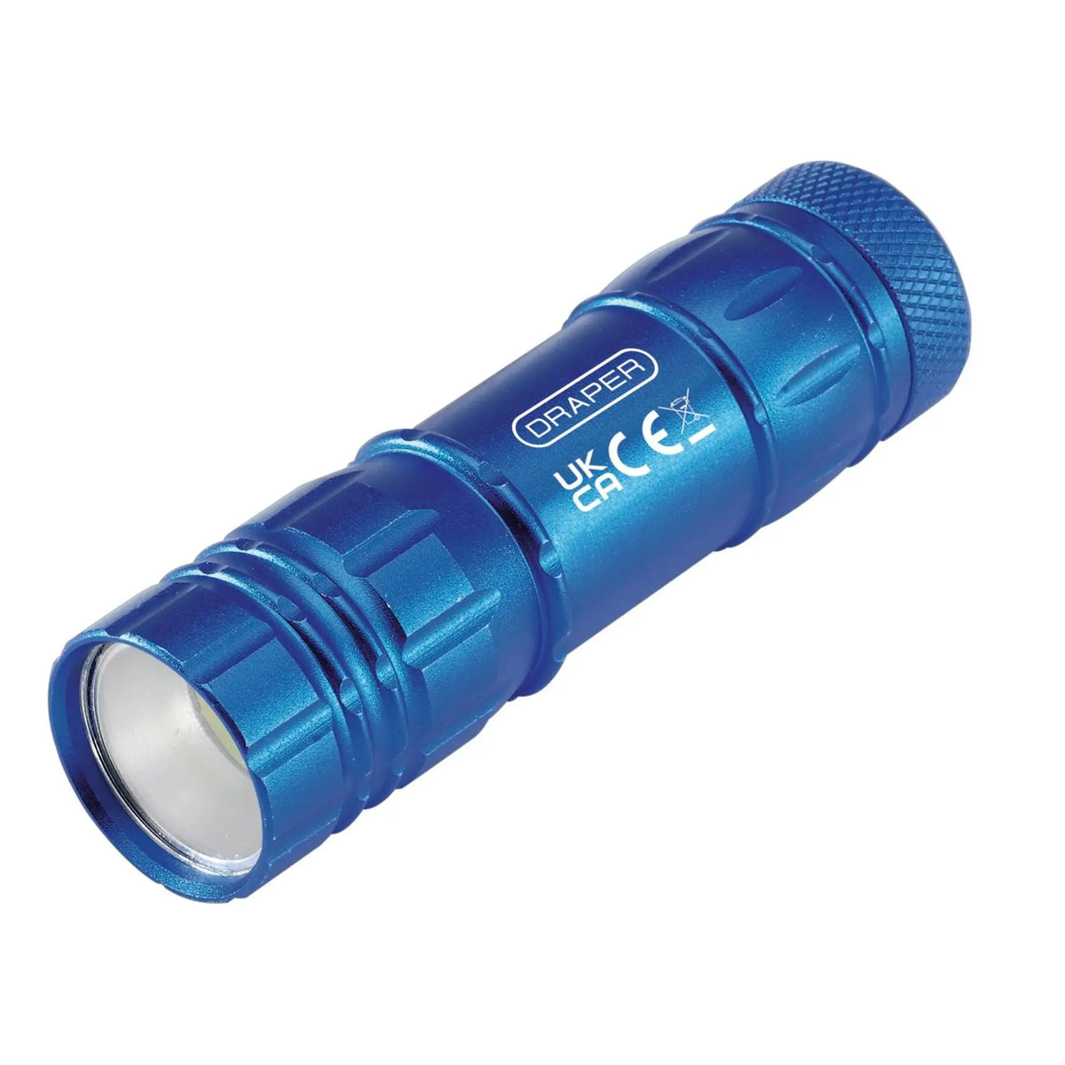 Draper COB LED Aluminium Hand Torch 3W 85 Lumens 3 x AAA Batteries Supplied 90103 White Rose Tools