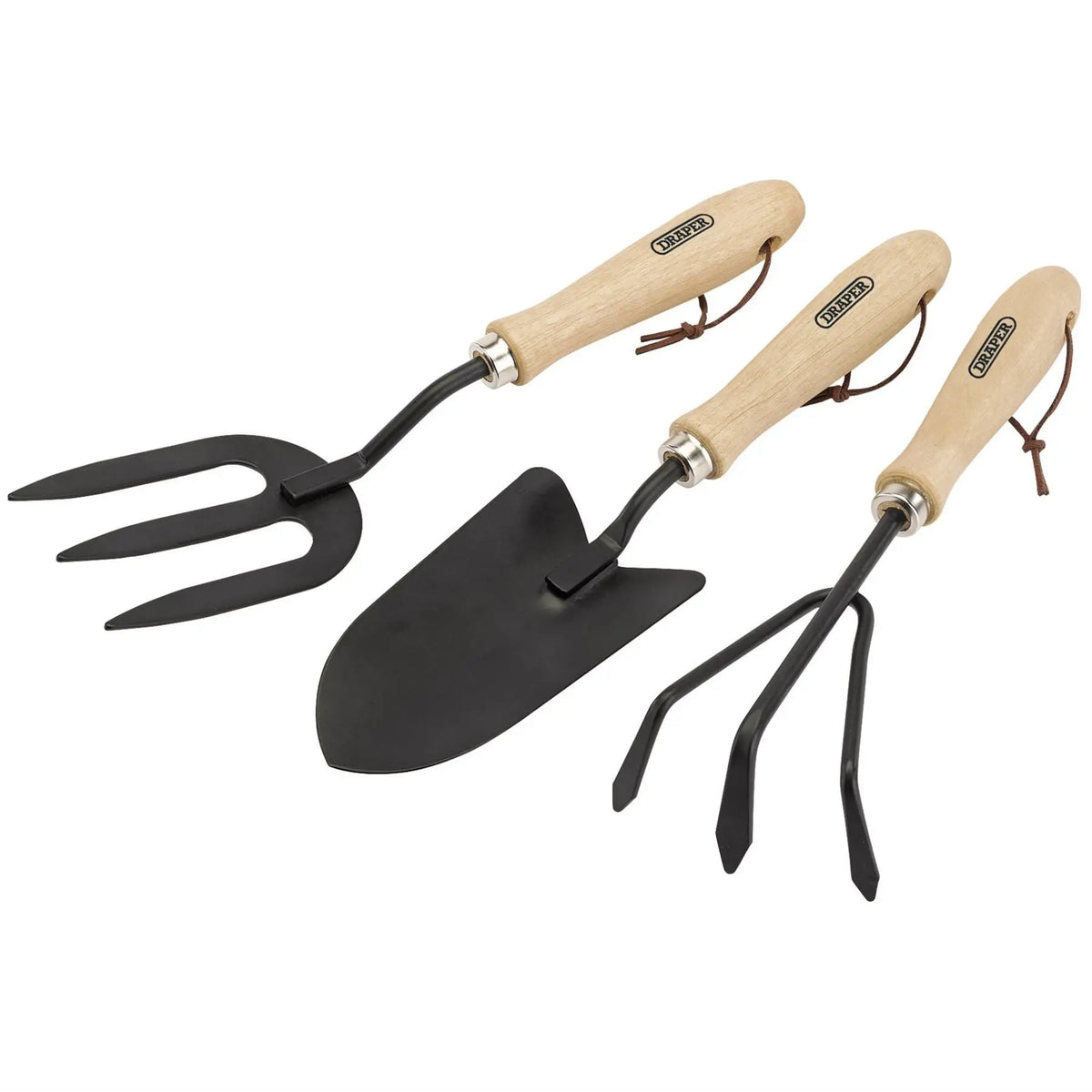 Draper Carbon Steel Hand Fork Cultivator and Trowel with Hardwood Handles 83993 White Rose Tools