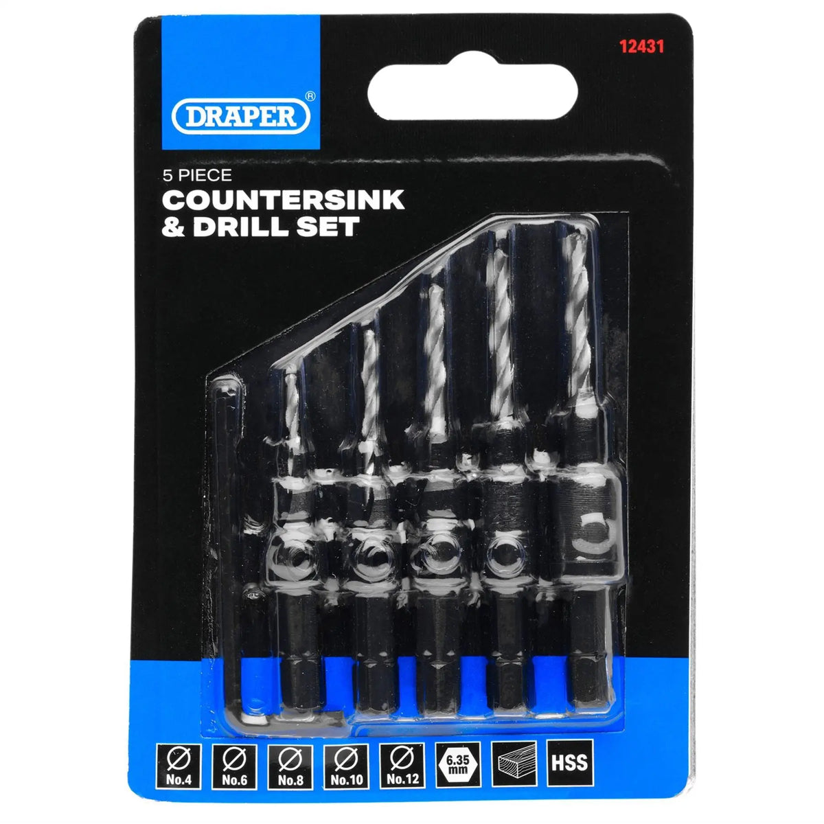 Draper Countersink Bit Set (5 Piece) 12431 White Rose Tools