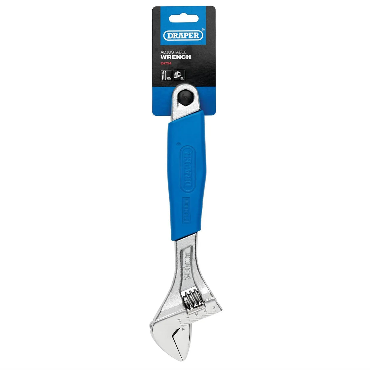 Draper Crescent-Type Adjustable Wrench 300mm 36mm 24794 White Rose Tools