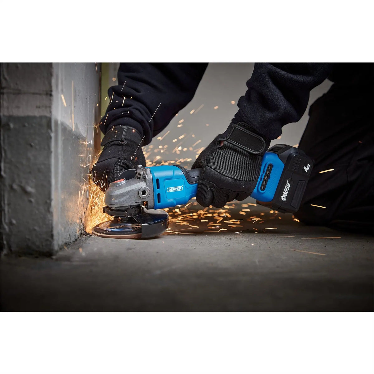 Draper D20 20V Brushless Angle Grinder 115/125mm (Sold Bare) 98104 White Rose Tools