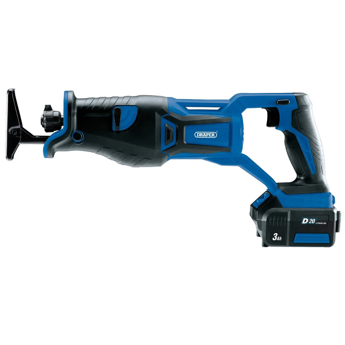 Draper D20 20V Brushless Reciprocating Saw 1 x 3.0Ah Battery 1 x Fast Charger 00593 White Rose Tools