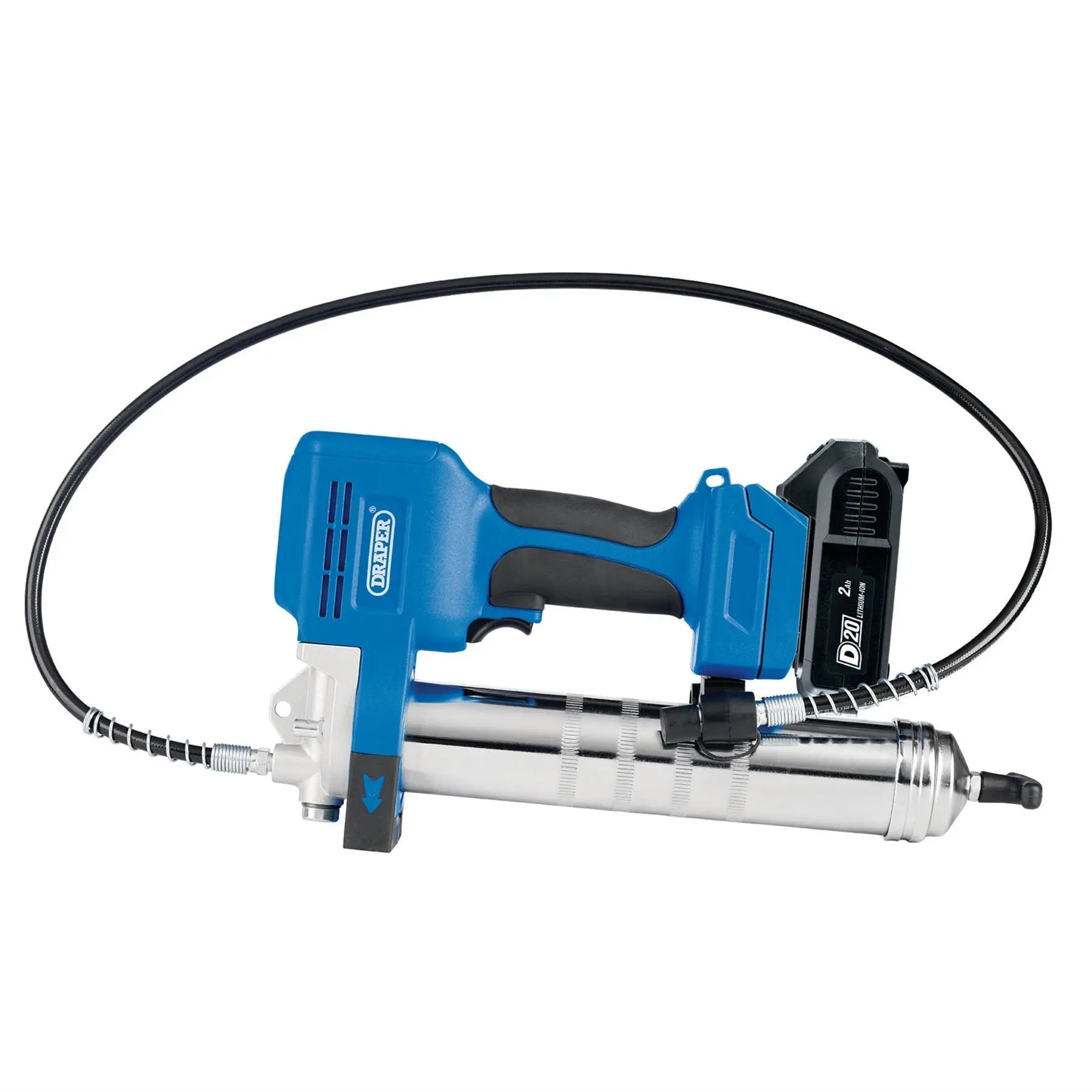 Draper D20 20V Grease Gun Kit 1 x 2.0Ah Battery 1 x Charger (3 Piece) 03359 White Rose Tools