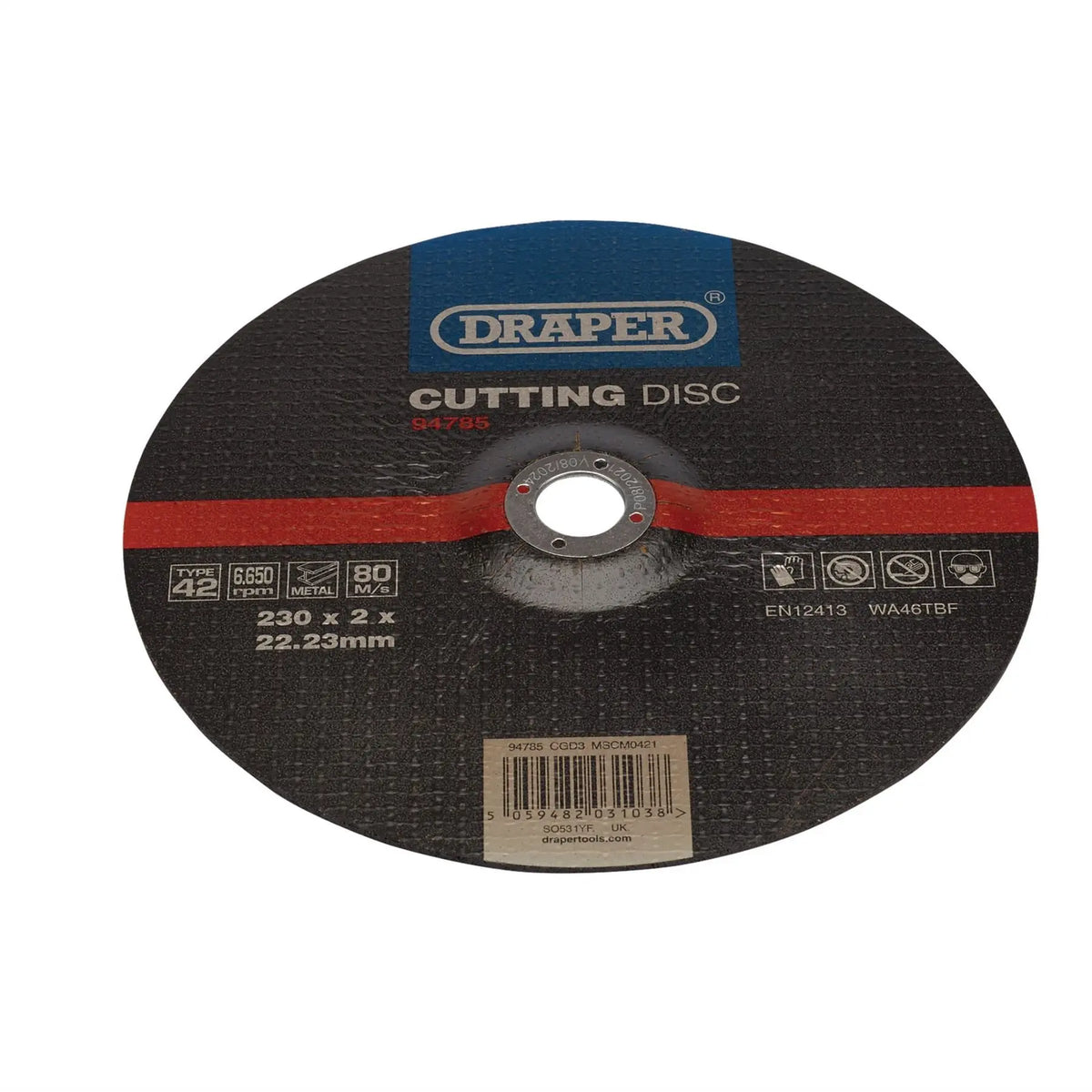 Draper DPC Metal Cutting Disc 230 x 2 x 22.23mm 94785 White Rose Tools
