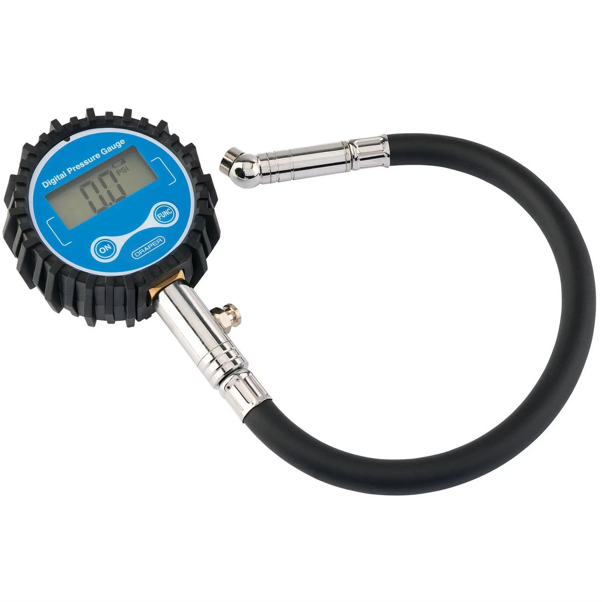 Draper Digital Tyre Pressure Gauge with 300mm Flexible Hose 91362 White Rose Tools