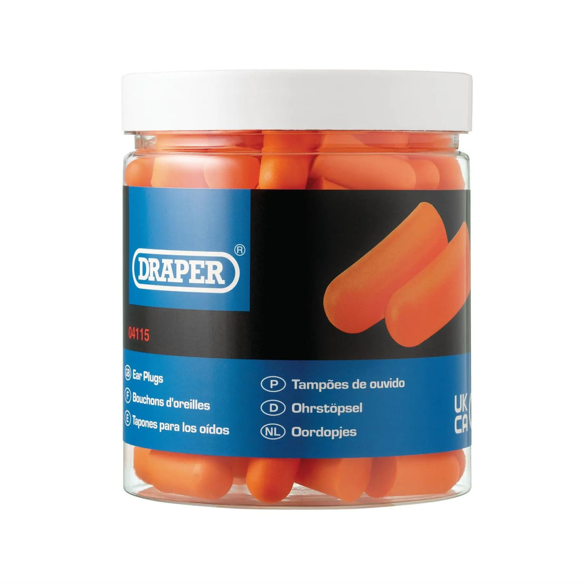Draper Disposable Ear Plugs (Jar of 50 Pairs) 04115 White Rose Tools