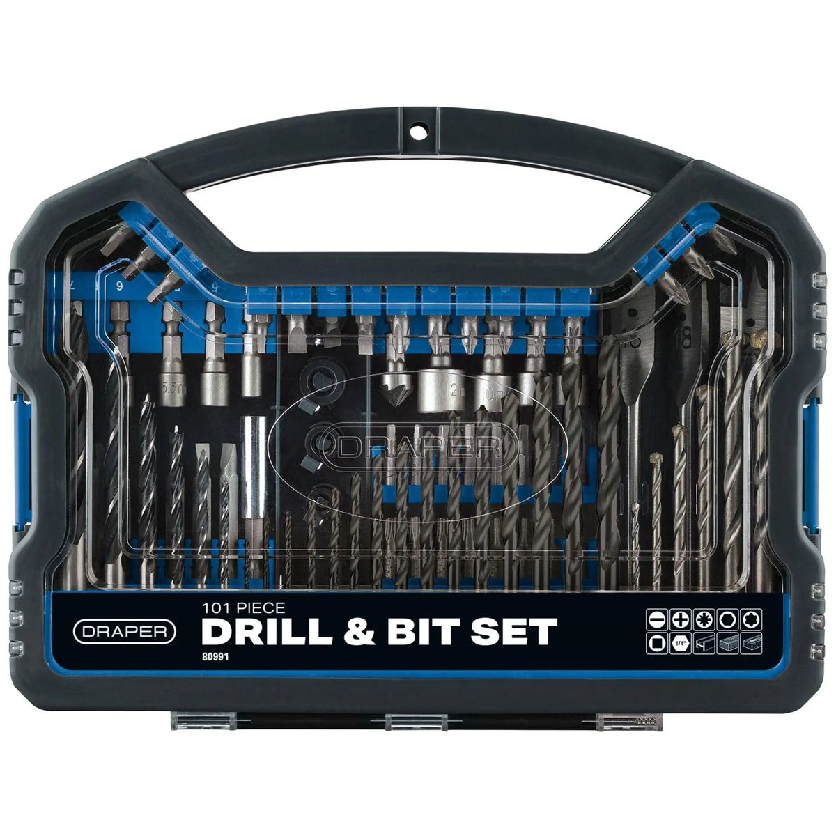 Draper Drill Bit and Accessory Kit (101 Piece) 80991 White Rose Tools